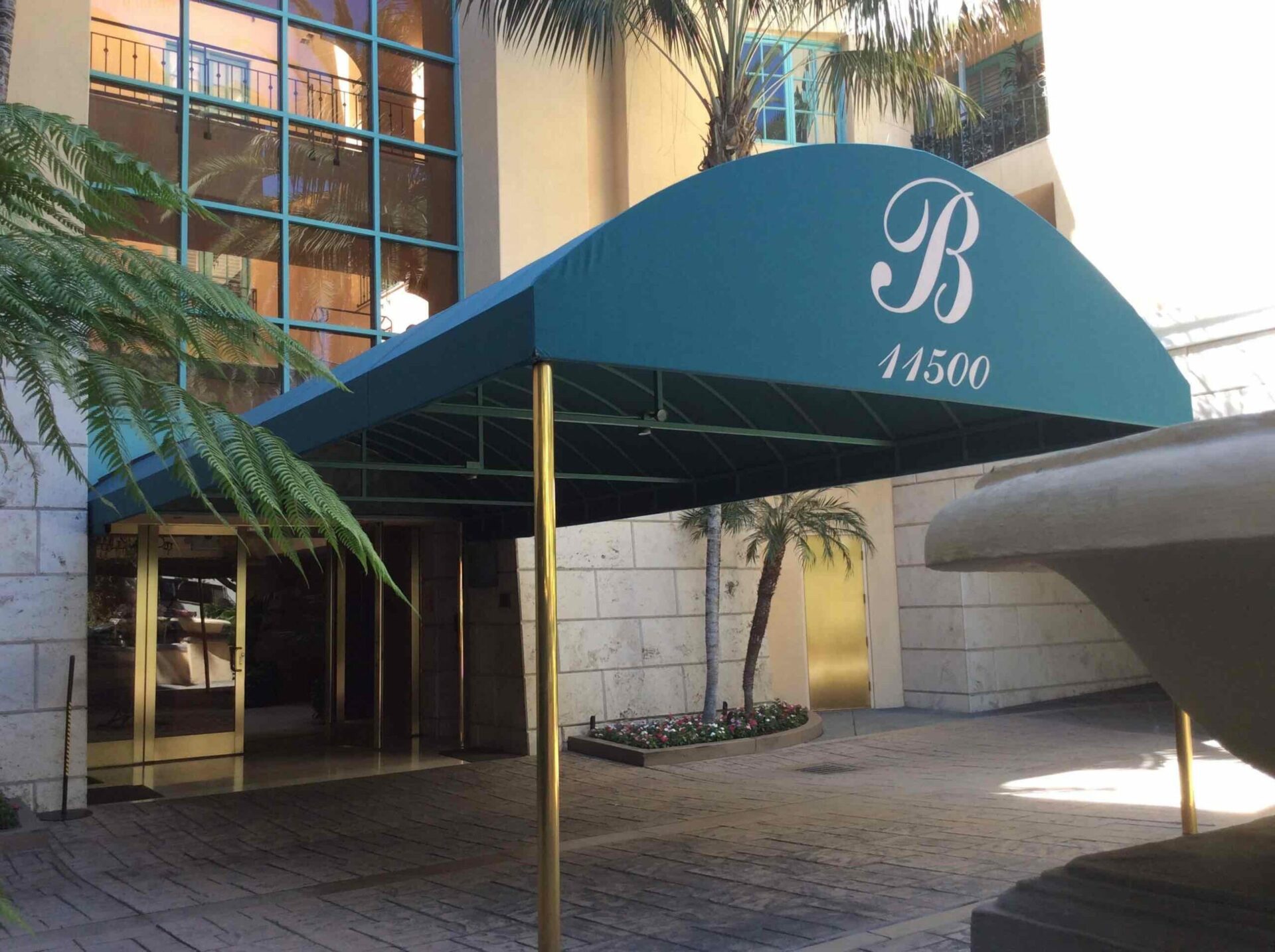 Entrance canopy to a hotel